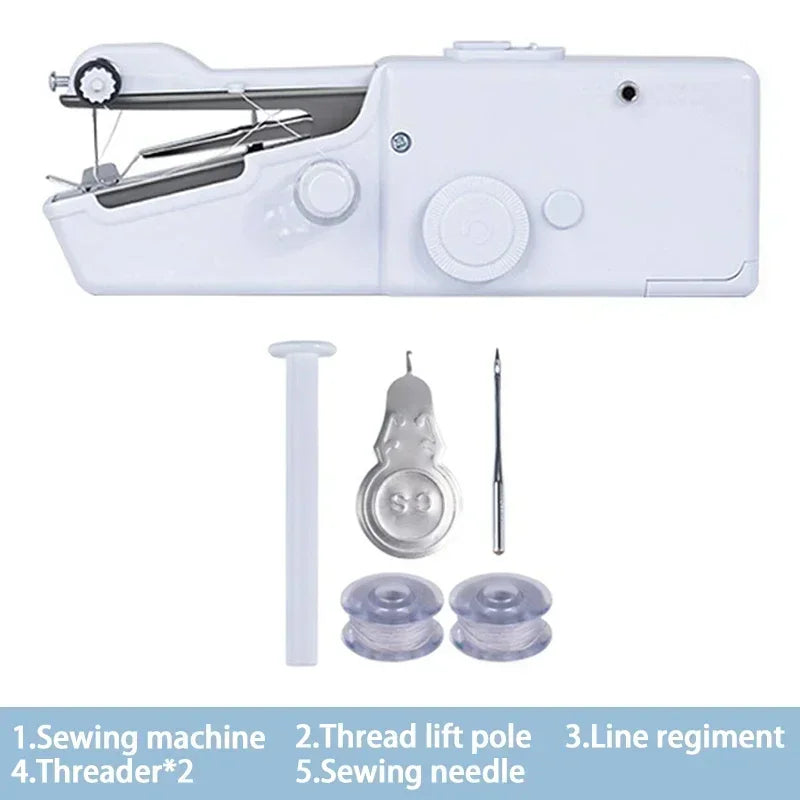 Handheld Rope-free Electric & Manual Sewing Machine Quick Build DIY Apparel Supplies for Arts Crafts Home Garden Embroidery