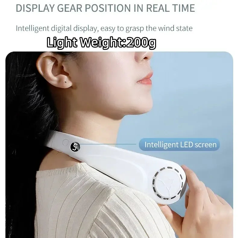 Hand-Free Mini USB Rechargeable Sport Portable Fan  Electric Bladeless Small  Air Cooler Hanging Neck Mini Fan