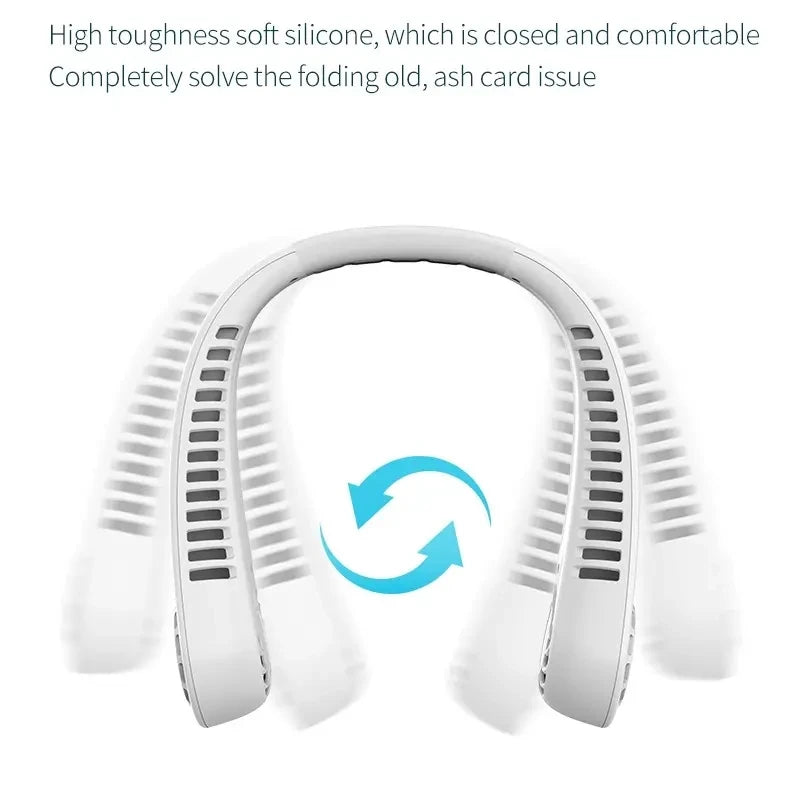 Hand-Free Mini USB Rechargeable Sport Portable Fan  Electric Bladeless Small  Air Cooler Hanging Neck Mini Fan