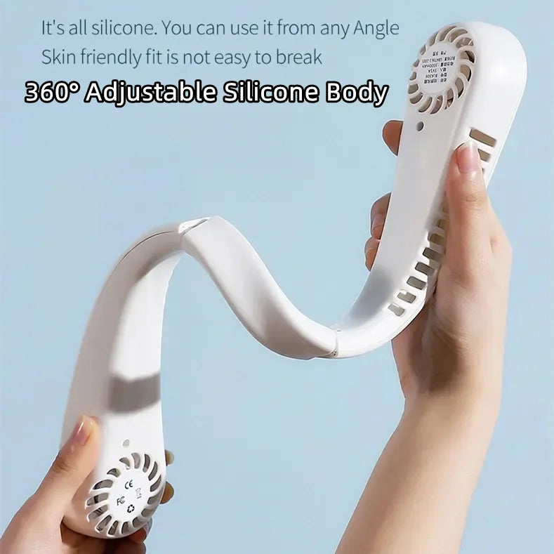 Hand-Free Mini USB Rechargeable Sport Portable Fan  Electric Bladeless Small  Air Cooler Hanging Neck Mini Fan