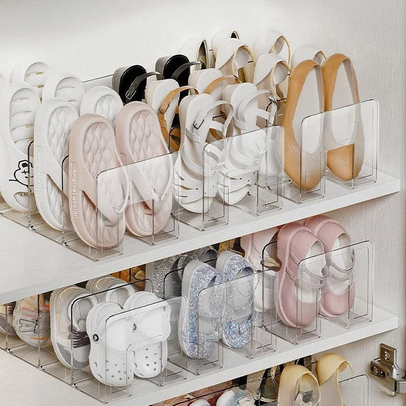 Transparent Plastic Baby Shoe Rack Space Saving Multi Layer Free Standing Shoe Organizer For Entryway Closet Home Storage