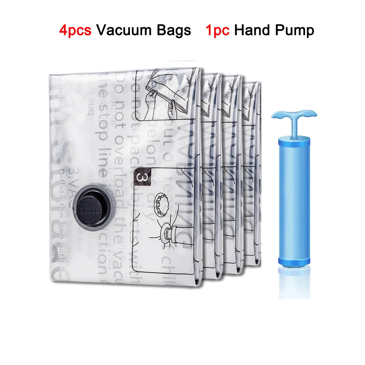 4-8 Pack Vacuum Storage Bags Space Saver Bags Compression for Comforters Blankets Bedding Organizer Clothes Travel Storage