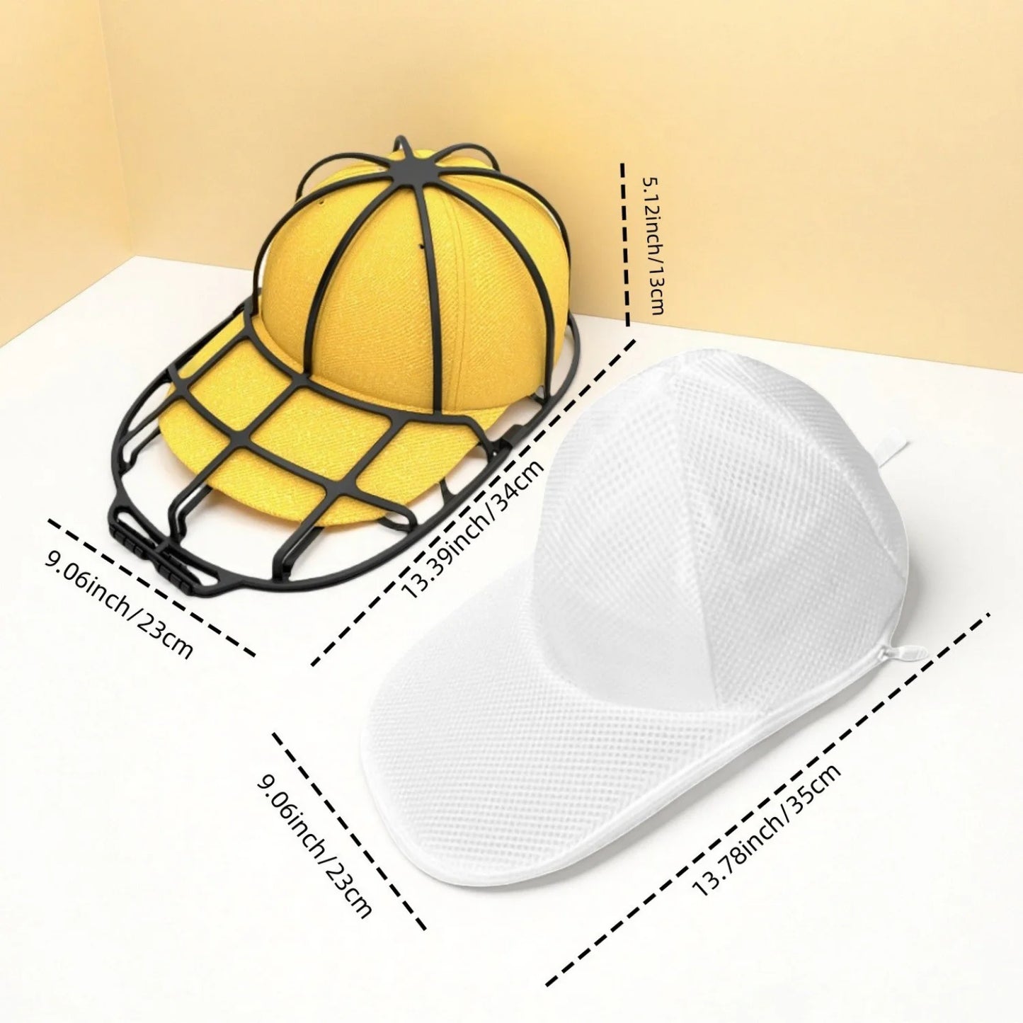 Upgraded Hat Cleaning Cage for Washing Machines Baseball Cap Washer with Mesh Bag Laundry Hat Protector Shaper for Cap Lovers