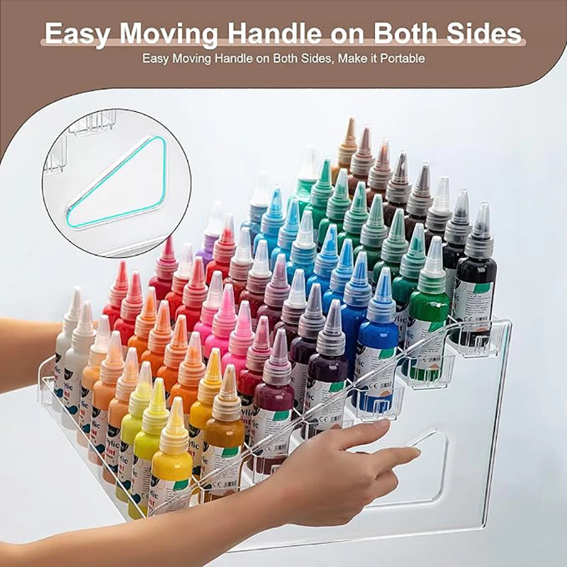 Transparent paint storage box, mini paint rack with 7 layers of paint storage rack, craft paint watercolor paint storage rack