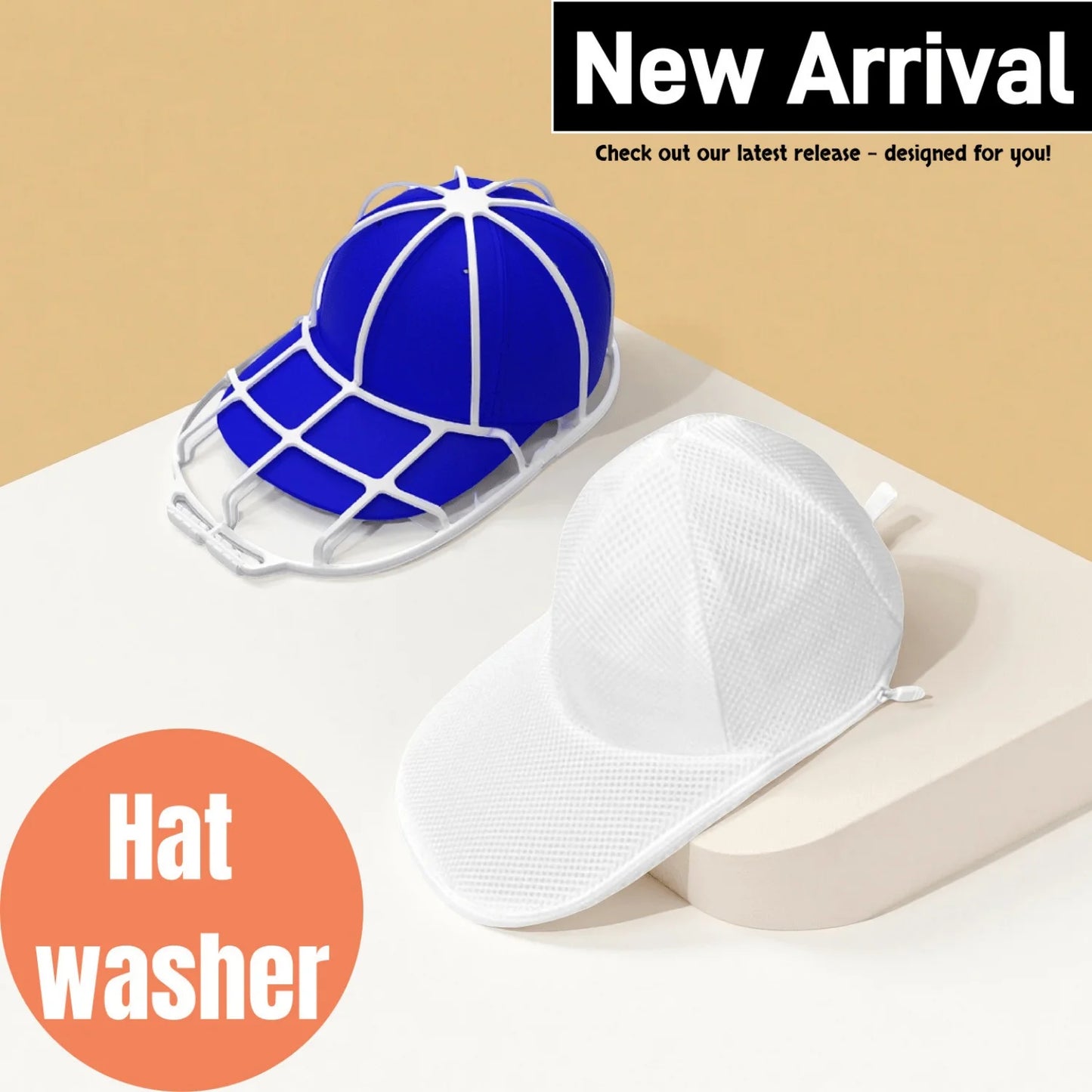 Upgraded Hat Cleaning Cage for Washing Machines Baseball Cap Washer with Mesh Bag Laundry Hat Protector Shaper for Cap Lovers