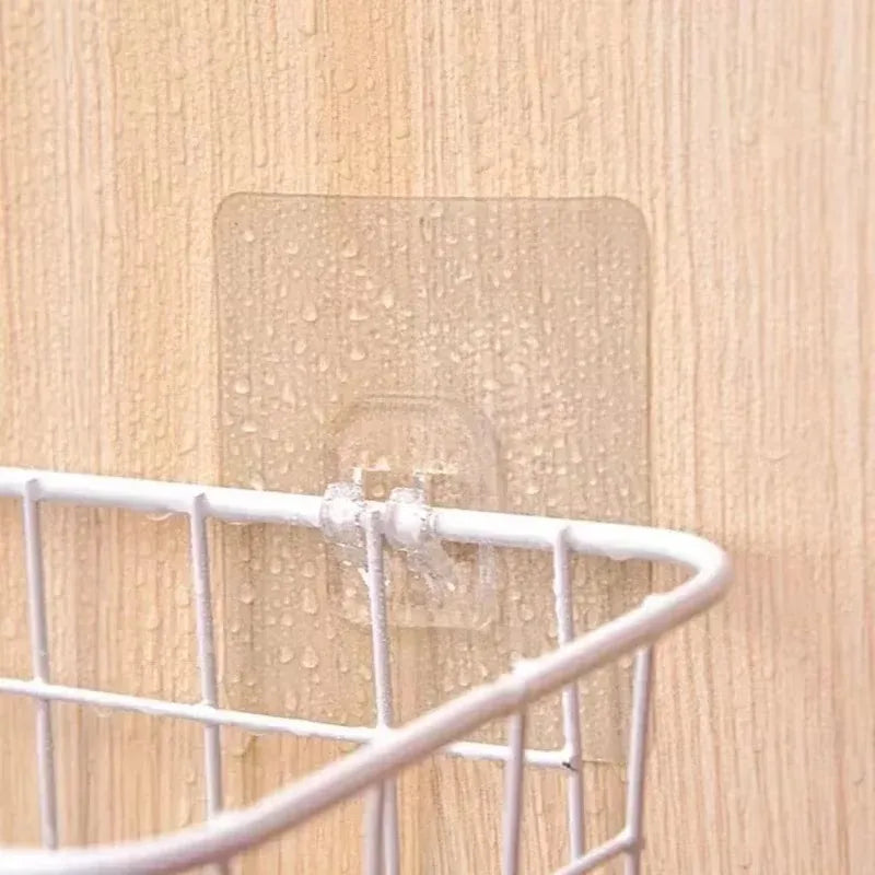 Strong Adhesive Hook Waterproof Shelf Sticker for Bathroom Kitchen Wall Shelf Rack Kitchen Sticking Wall Screw Hook Storage Rack