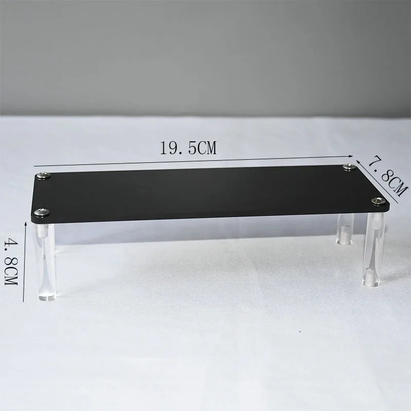 Black Acrylic Shelf Display Stand Perfume Cupcake Stand Figures Toys Desserts Holder Collection Cosmetic Shelves Organizers