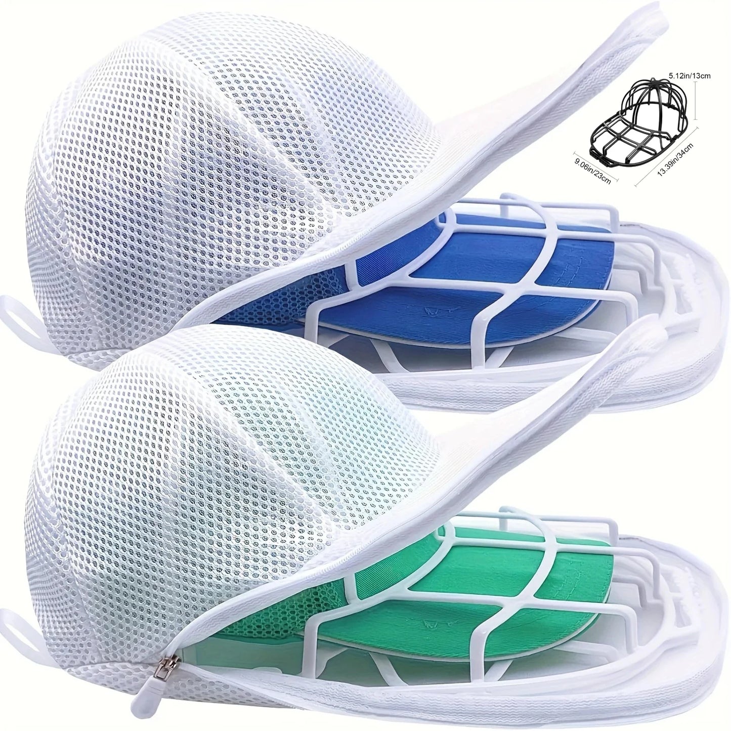 Upgraded Hat Cleaning Cage for Washing Machines Baseball Cap Washer with Mesh Bag Laundry Hat Protector Shaper for Cap Lovers