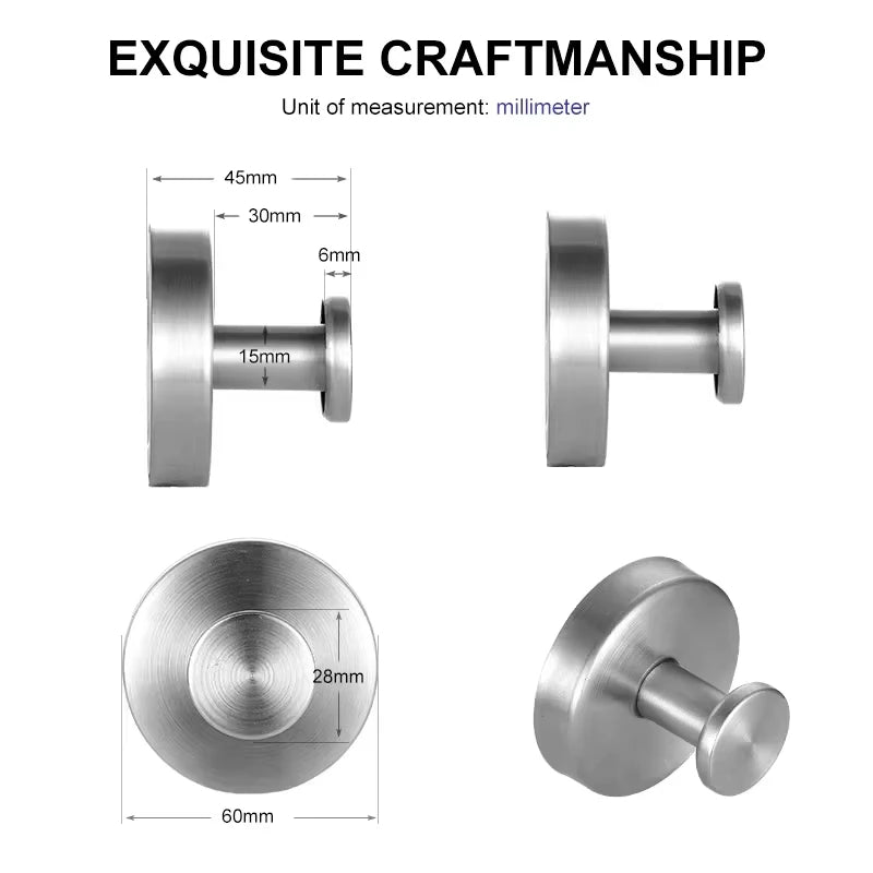 Reusable Stainless Steel Suction Cup Hook Waterproof Wall Mount Hooks Punch-free Kitchen Bathroom Wall Hanger Towel Clothes