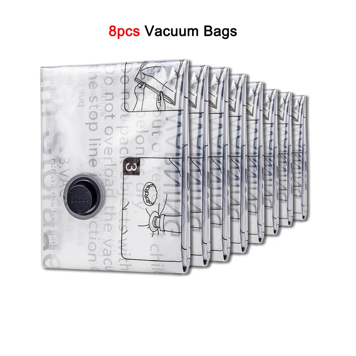 4-8 Pack Vacuum Storage Bags Space Saver Bags Compression for Comforters Blankets Bedding Organizer Clothes Travel Storage