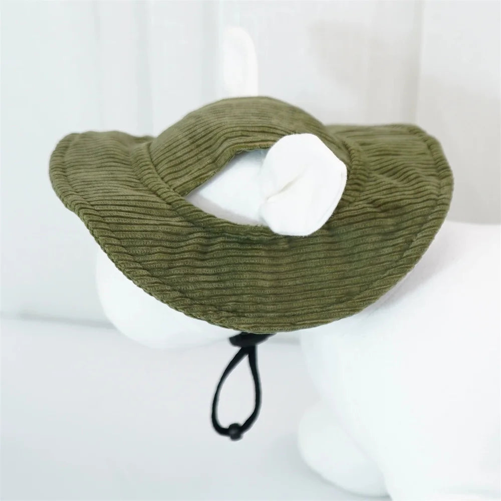 Fashion Big Dog Baseball Cap Durable Corduroy Adjustable Pet Sun Hat for Small Medium Large Dogs Golden Retriever Corgi Supplies