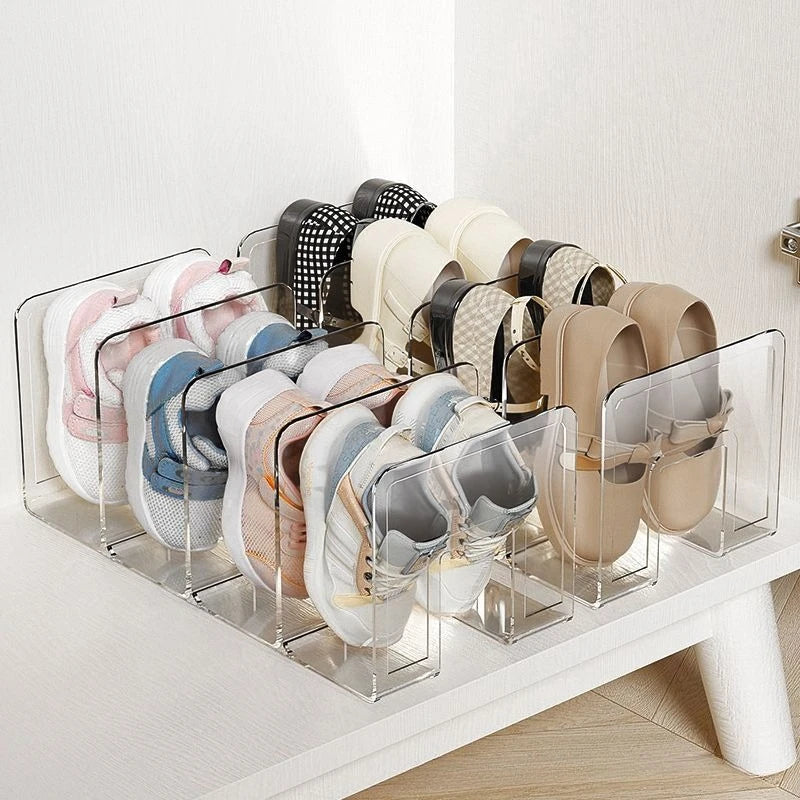Transparent Plastic Baby Shoe Rack Space Saving Multi Layer Free Standing Shoe Organizer For Entryway Closet Home Storage