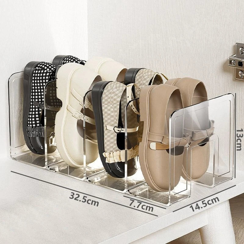 Transparent Plastic Baby Shoe Rack Space Saving Multi Layer Free Standing Shoe Organizer For Entryway Closet Home Storage