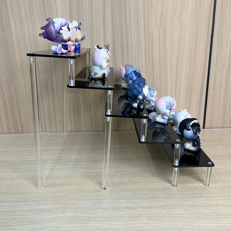 Black Acrylic Shelf Display Stand Perfume Cupcake Stand Figures Toys Desserts Holder Collection Cosmetic Shelves Organizers