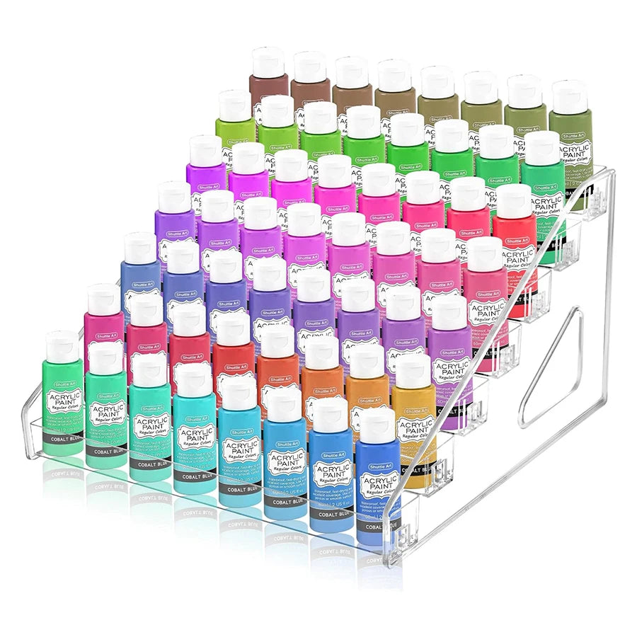 Transparent paint storage box, mini paint rack with 7 layers of paint storage rack, craft paint watercolor paint storage rack