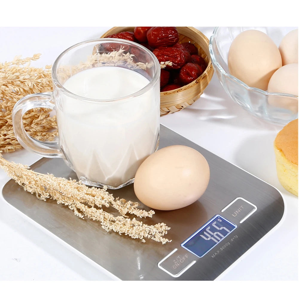Portable Kitchen Scale Coffee Electronic Scale Stainless Steel Surface LCD Backlit Kitchen Food Scales Weighing Tool