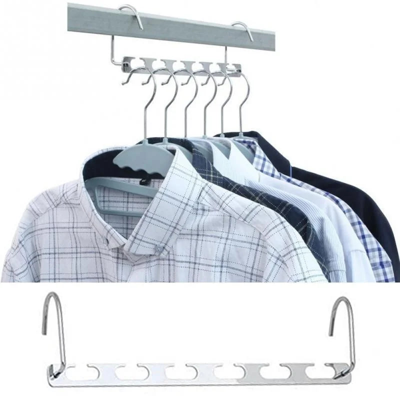 1/3pcs 37cm Multifunctional Space Saving Metal Hangers with Magic Hook 6 Hole Clothing Wardrobe Organize Hanger Holder