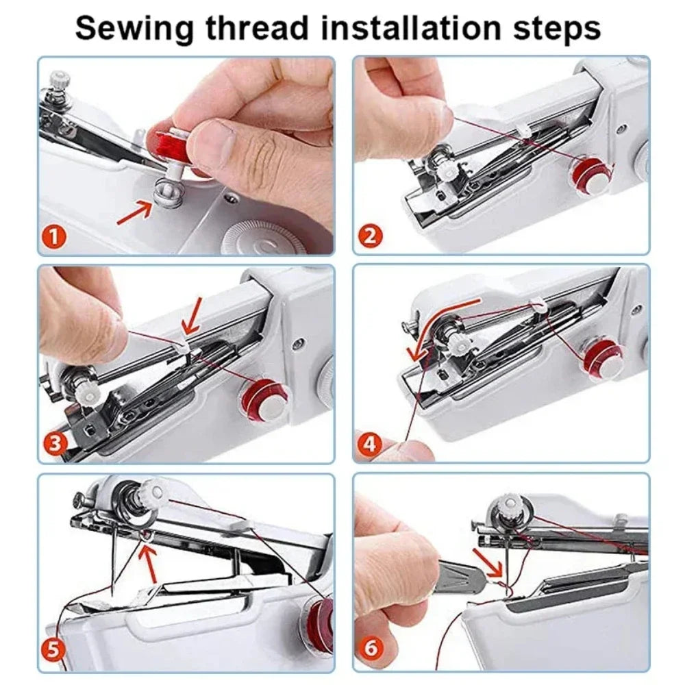 Handheld Rope-free Electric & Manual Sewing Machine Quick Build DIY Apparel Supplies for Arts Crafts Home Garden Embroidery