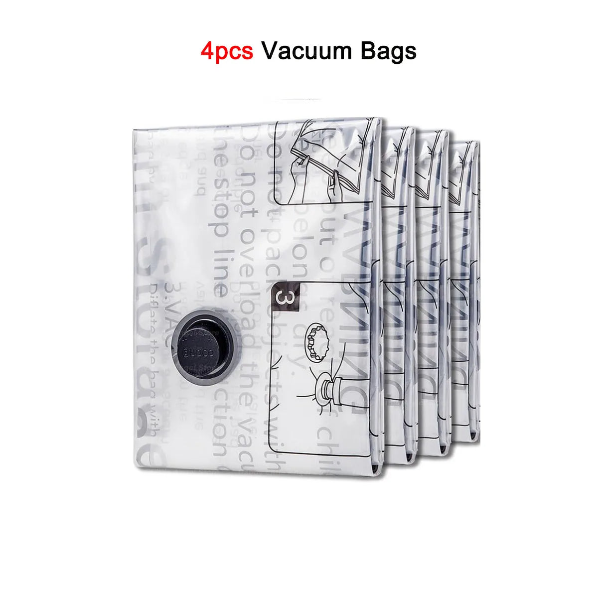 4-8 Pack Vacuum Storage Bags Space Saver Bags Compression for Comforters Blankets Bedding Organizer Clothes Travel Storage