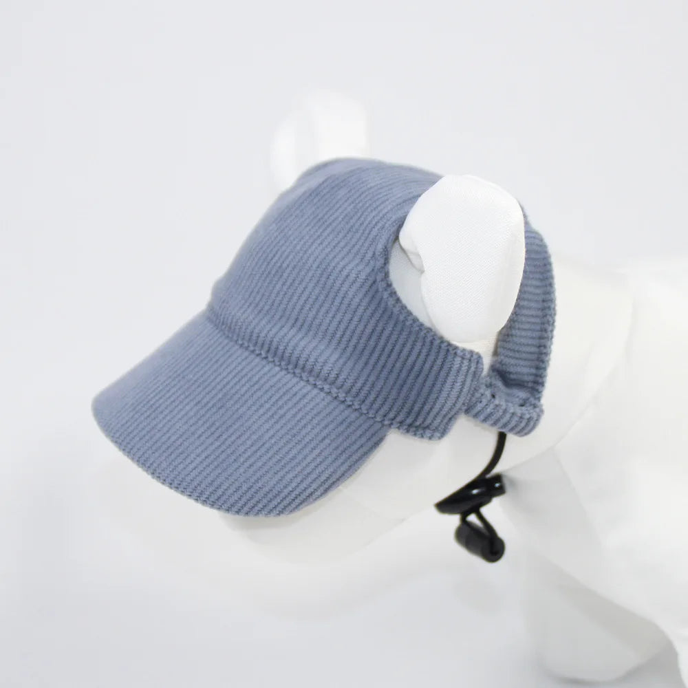 Fashion Big Dog Baseball Cap Durable Corduroy Adjustable Pet Sun Hat for Small Medium Large Dogs Golden Retriever Corgi Supplies