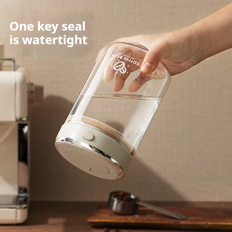 Vacuum Food Grade Coffee Bean Sealed Jar with Date Tracker and Waking Bean Valve Storage Containers for Grain, Snack, Sugar, Tea