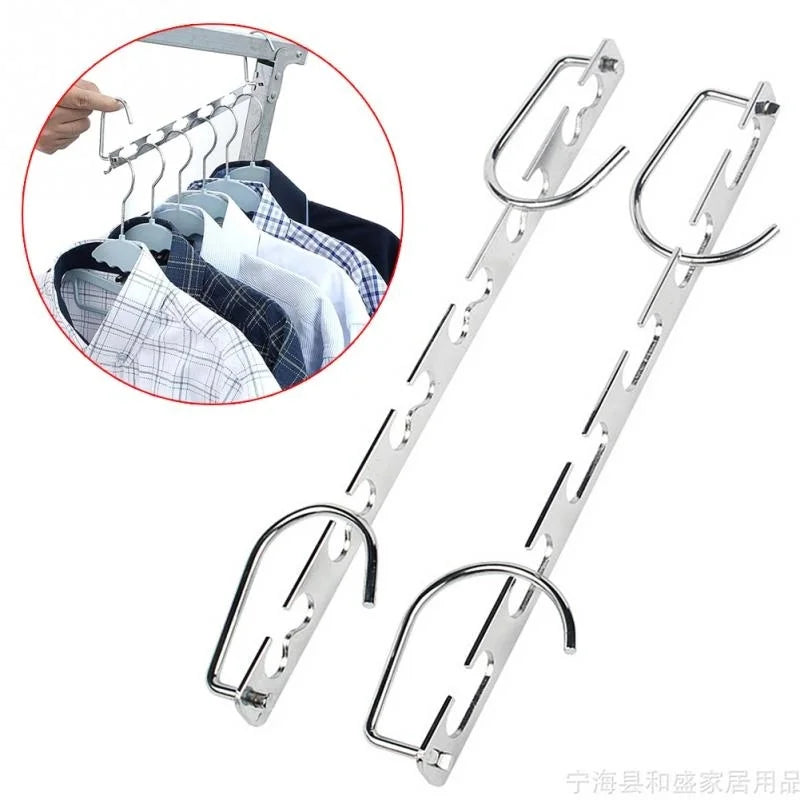 1/3pcs 37cm Multifunctional Space Saving Metal Hangers with Magic Hook 6 Hole Clothing Wardrobe Organize Hanger Holder