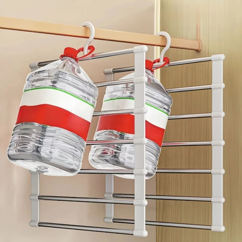 Foldable Pants Hanger Multi Layer Non Slip Clips Space Saving Closet Organizer for Trousers Storage Collapsible Hanging System
