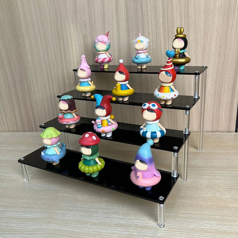 Black Acrylic Shelf Display Stand Perfume Cupcake Stand Figures Toys Desserts Holder Collection Cosmetic Shelves Organizers